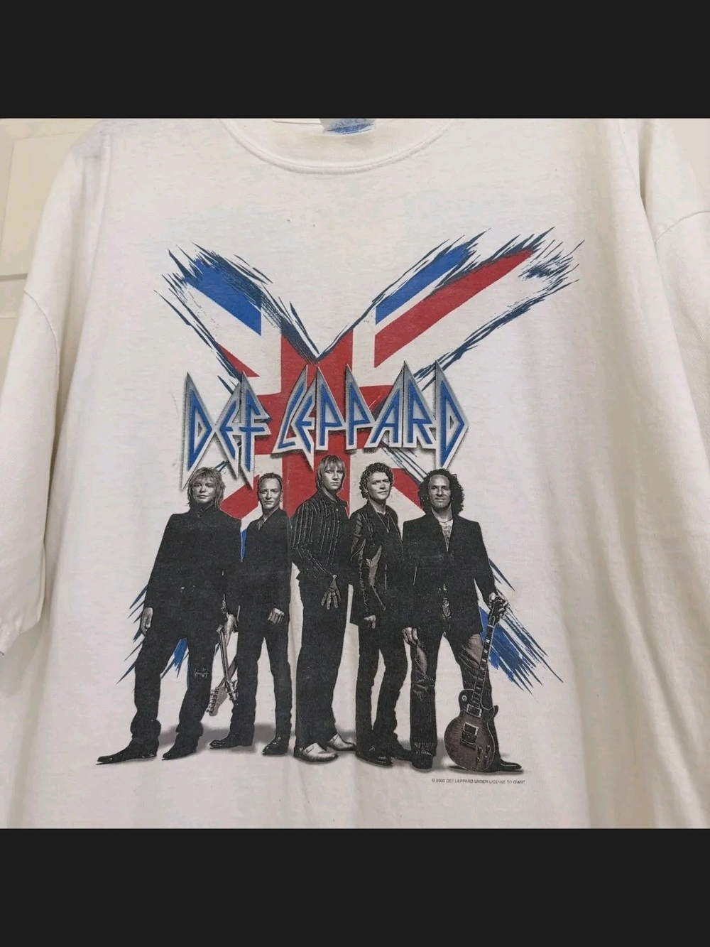 Source Unknown White Def Leppard Union Jack Graphic Tee